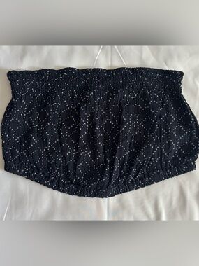 Universal Thread Crinkle Gauze Black And White Tube Top Size Medium